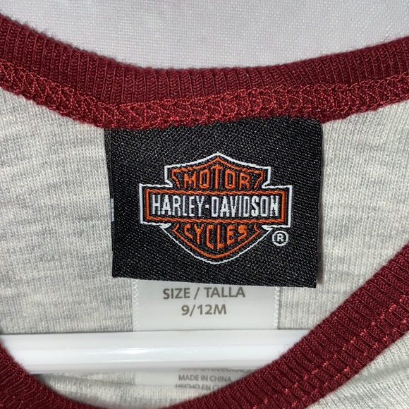 💕Harley Davidson Onesie Long Sleeve Size 9/12 Months - Picture 2 of 3